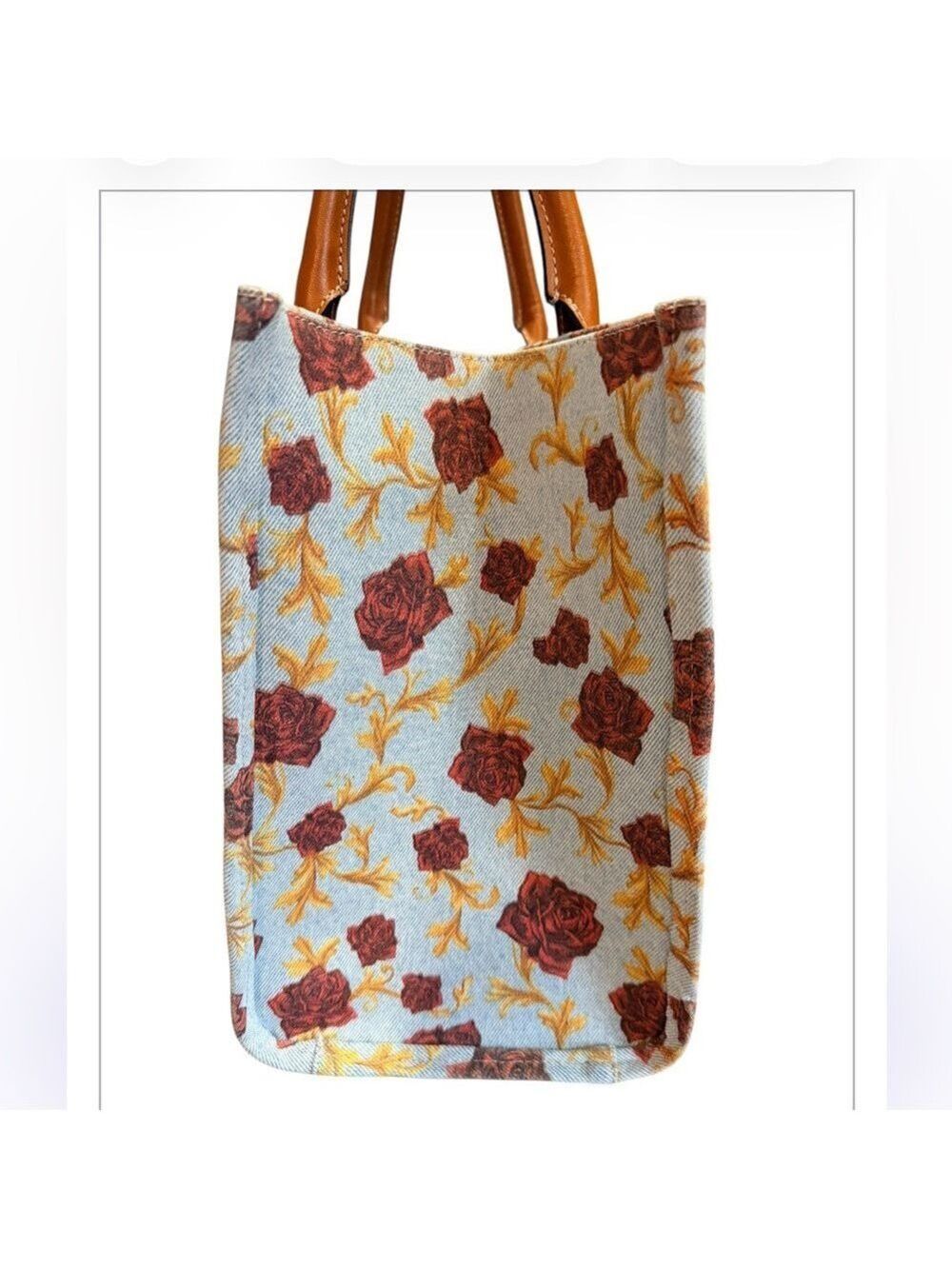 Versace Floral Canvas Tote Bag - Picture 5 of 10